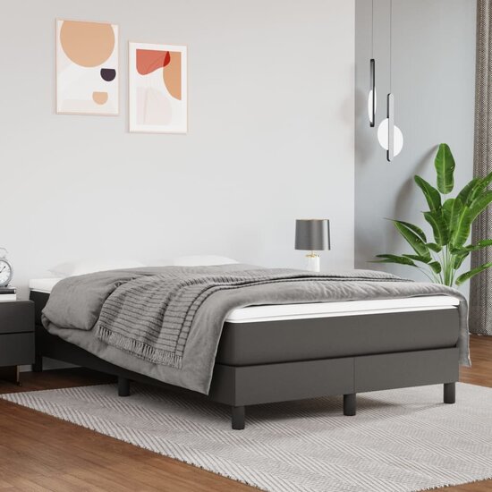 Pocketveringmatras 120x200x20 cm kunstleer grijs