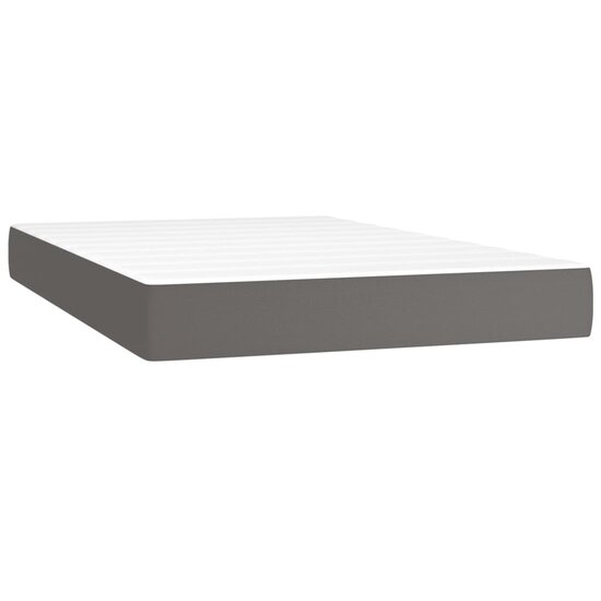 Pocketveringmatras 120x200x20 cm kunstleer grijs