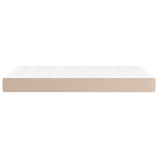 Pocketveringmatras 120x200x20 cm kunstleer cappuccinokleurig