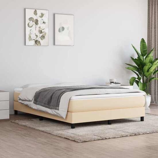 Pocketveringmatras 140x190x20 cm stof cr&egrave;mekleurig