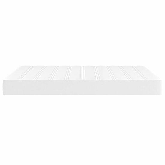 Pocketveringmatras 140x190x20 cm kunstleer wit