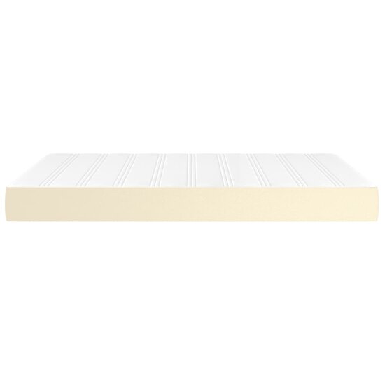 Pocketveringmatras 140x190x20 cm kunstleer cr&egrave;mekleurig