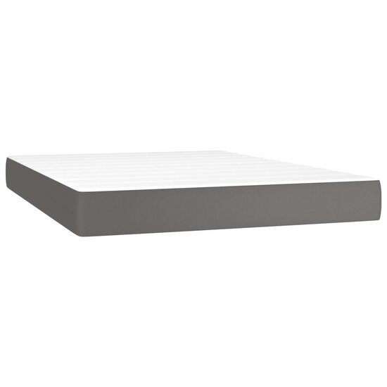 Pocketveringmatras 140x190x20 cm kunstleer grijs