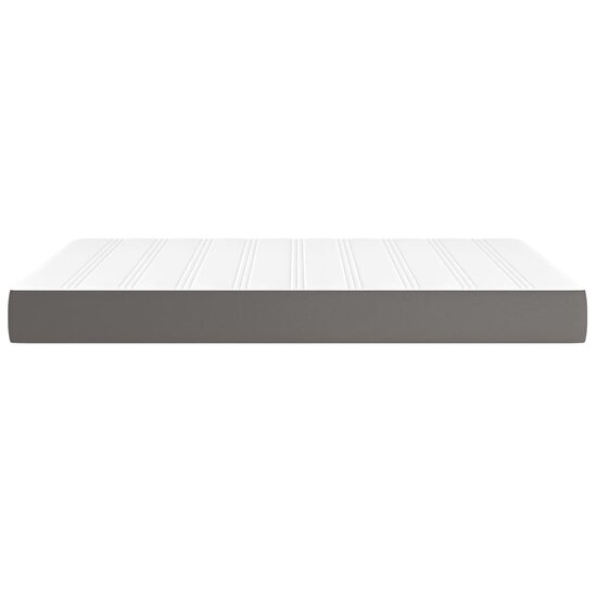 Pocketveringmatras 140x190x20 cm kunstleer grijs