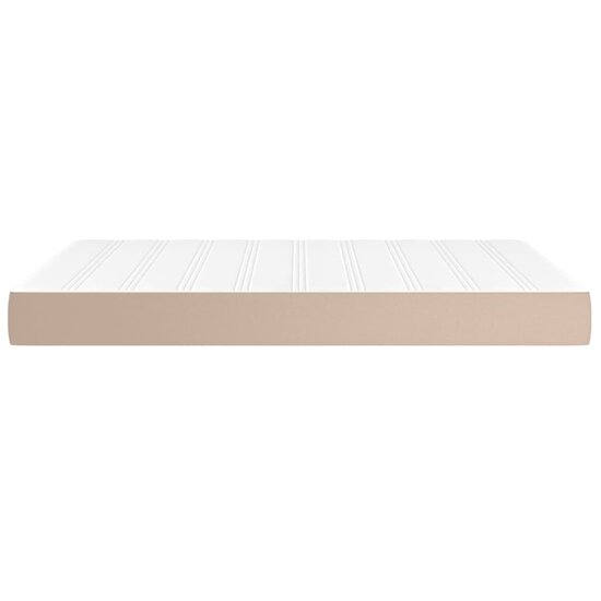 Pocketveringmatras 140x190x20 cm kunstleer cappuccinokleurig