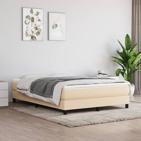 Pocketveringmatras 140x200x20 cm stof cr&egrave;mekleurig