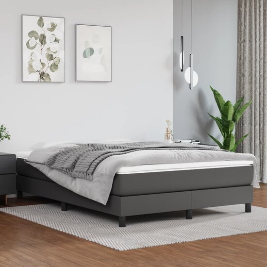 Pocketveringmatras 140X200X20 Cm Kunstleer 140 x 200 cm Grijs