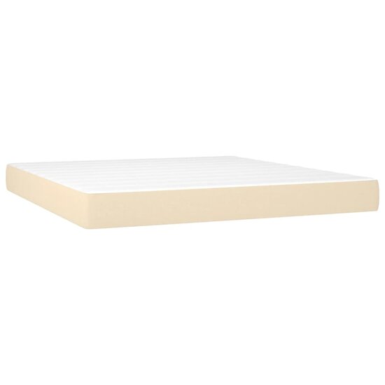 Pocketveringmatras 180x200x20 cm stof cr&egrave;mekleurig