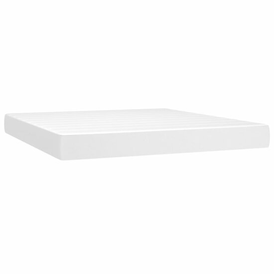 Pocketveringmatras 180x200x20 cm kunstleer wit