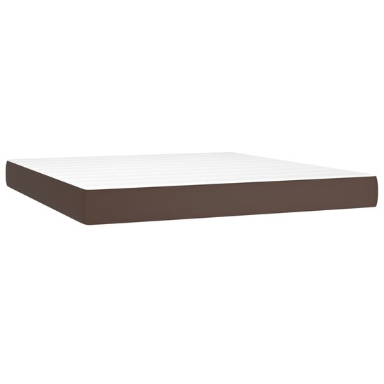 Pocketveringmatras 180X200X20 Cm Kunstleer 180 x 200 cm Bruin