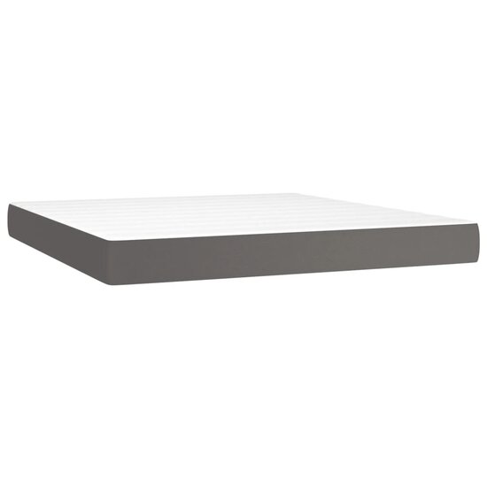 Pocketveringmatras 180X200X20 Cm Kunstleer 180 x 200 cm Grijs