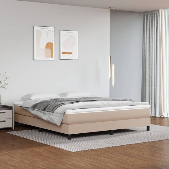 Pocketveringmatras 180X200X20 Cm Kunstleer Kleurig 180 x 200 cm Cappuccino