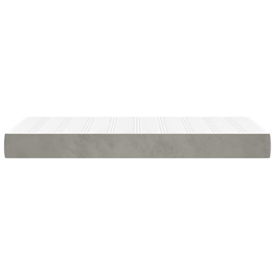 Pocketveringmatras 90X190X20 Cm Fluweel Lichtgrijs 90 x 190 cm