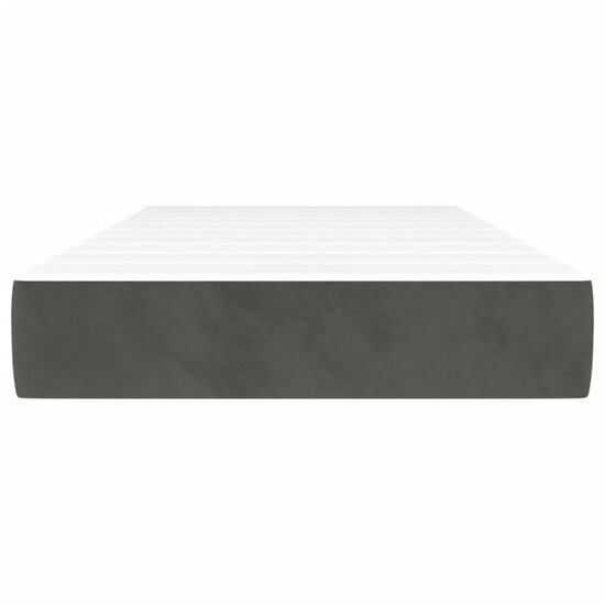 Pocketveringmatras 90X190X20 Cm Fluweel Donkergrijs 90 x 190 cm