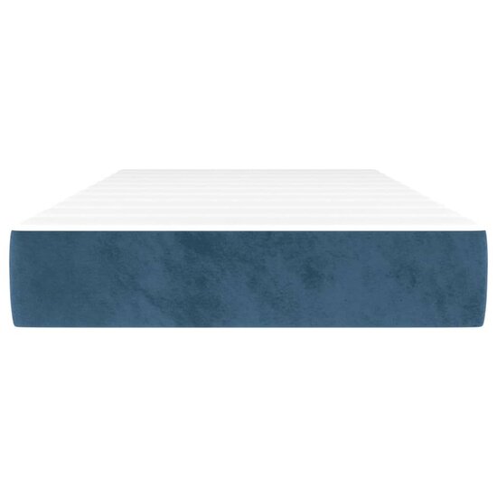 Pocketveringmatras 90x190x20 cm fluweel donkerblauw