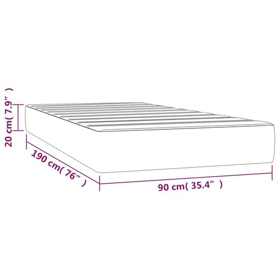 Pocketveringmatras 90x190x20 cm fluweel roze