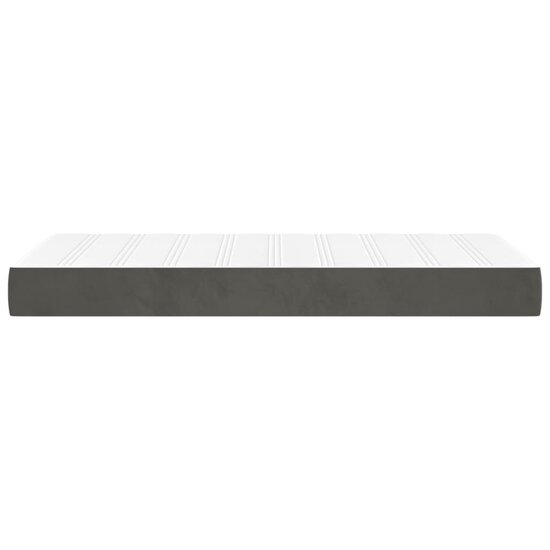 Pocketveringmatras 90x200x20 cm fluweel donkergrijs