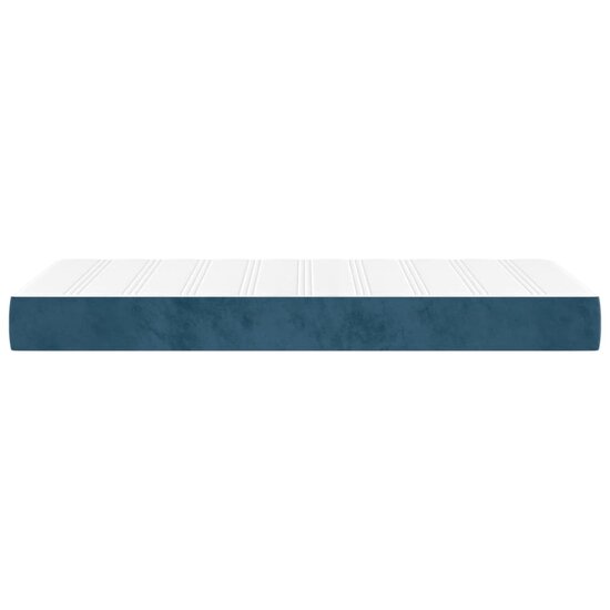Pocketveringmatras 90x200x20 cm fluweel donkerblauw