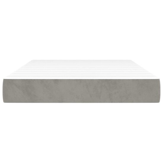 Pocketveringmatras 120X200X20 Cm Fluweel Lichtgrijs 120 x 200 cm