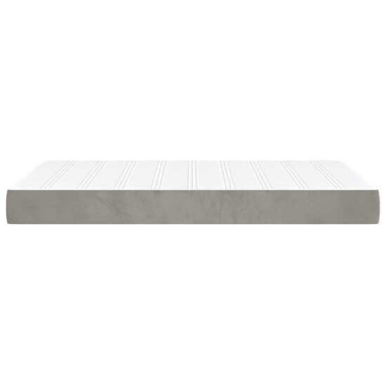 Pocketveringmatras 120X200X20 Cm Fluweel Lichtgrijs 120 x 200 cm