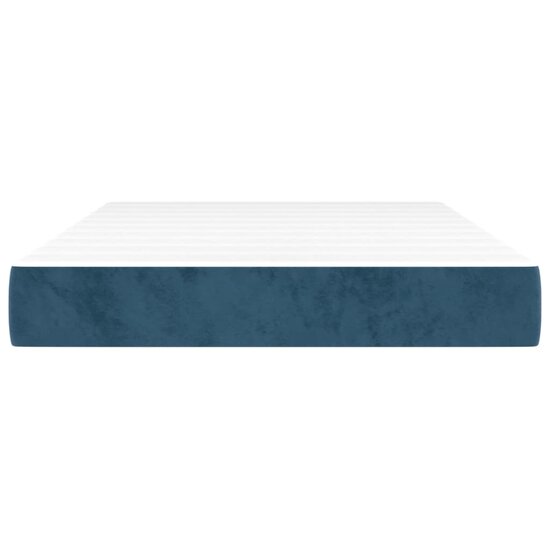 Pocketveringmatras 120x200x20 cm fluweel donkerblauw