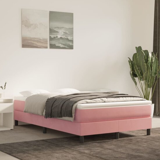 Pocketveringmatras 120x200x20 cm fluweel roze