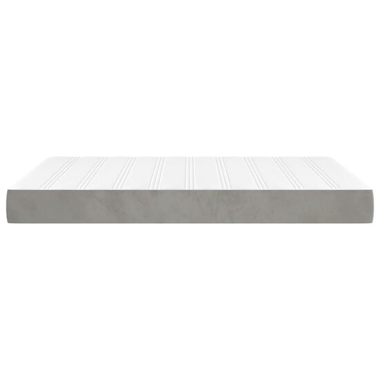 Pocketveringmatras 140x190x20 cm fluweel lichtgrijs