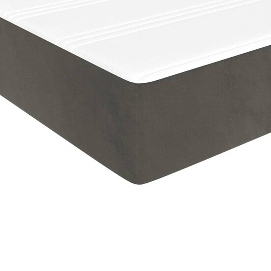 Pocketveringmatras 140X190X20 Cm Fluweel Donkergrijs 140 x 190 cm