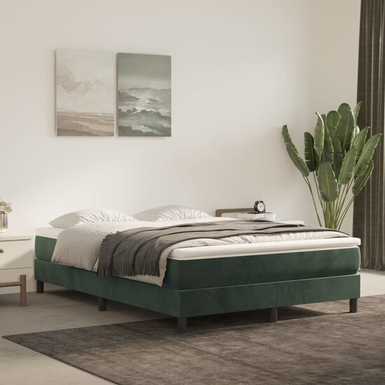 Pocketveringmatras 140x190x20 cm fluweel donkergroen