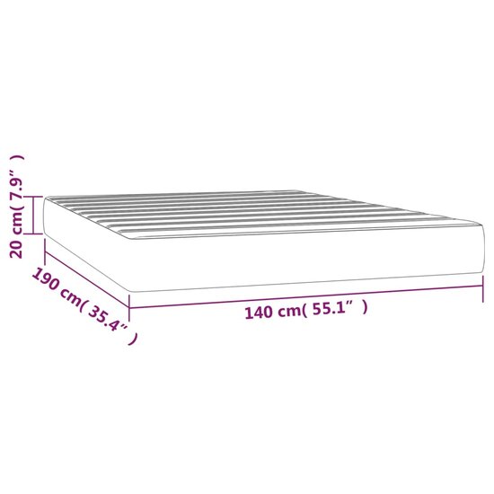 Pocketveringmatras 140x190x20 cm fluweel roze