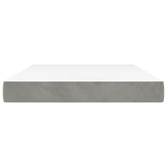Pocketveringmatras 140x200x20 cm fluweel lichtgrijs