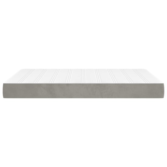 Pocketveringmatras 140x200x20 cm fluweel lichtgrijs