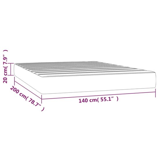 Pocketveringmatras 140x200x20 cm fluweel lichtgrijs