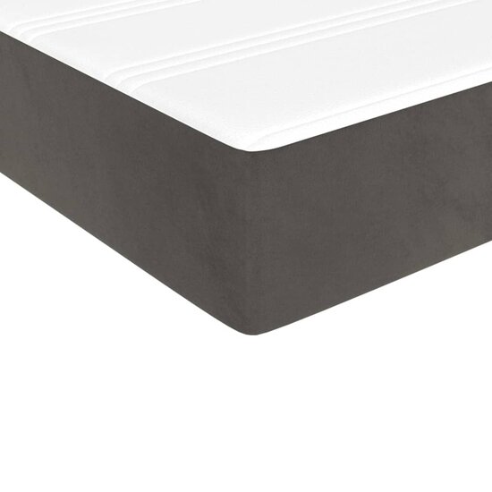 Pocketveringmatras 140x200x20 cm fluweel donkergrijs