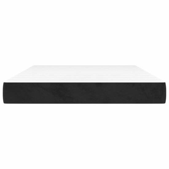Pocketveringmatras 140X200X20 Cm Fluweel Zwart 140 x 200 cm