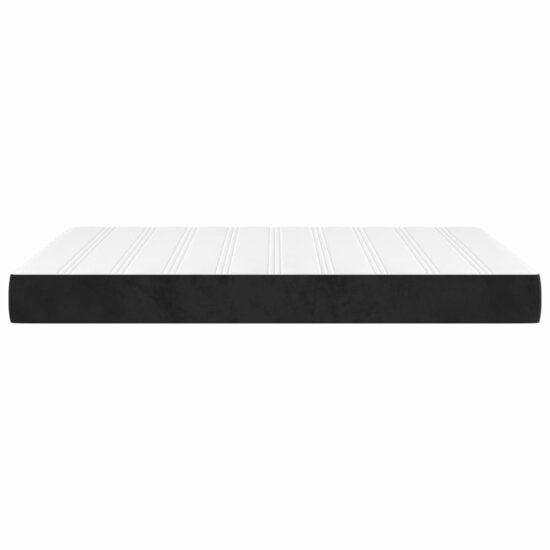 Pocketveringmatras 140X200X20 Cm Fluweel Zwart 140 x 200 cm