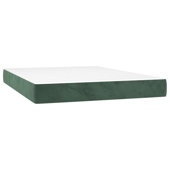 Pocketveringmatras 140X200X20 Cm Fluweel Donkergroen 140 x 200 cm