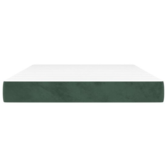 Pocketveringmatras 140X200X20 Cm Fluweel Donkergroen 140 x 200 cm