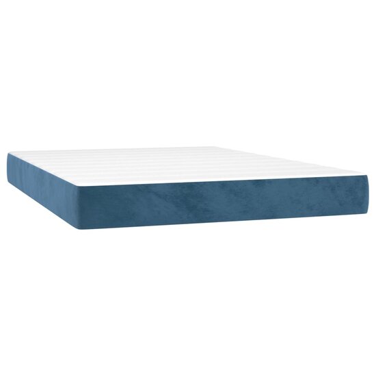 Pocketveringmatras 140X200X20 Cm Fluweel Donkerblauw 140 x 200 cm