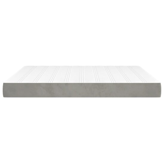 Pocketveringmatras 160x200x20 cm fluweel lichtgrijs
