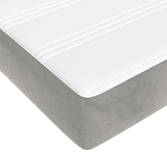 Pocketveringmatras 160x200x20 cm fluweel lichtgrijs