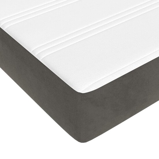 Pocketveringmatras 160x200x20 cm fluweel donkergrijs