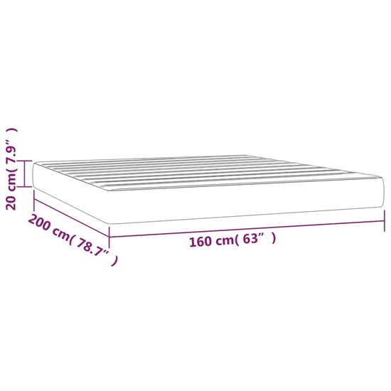 Pocketveringmatras 160x200x20 cm fluweel donkergrijs