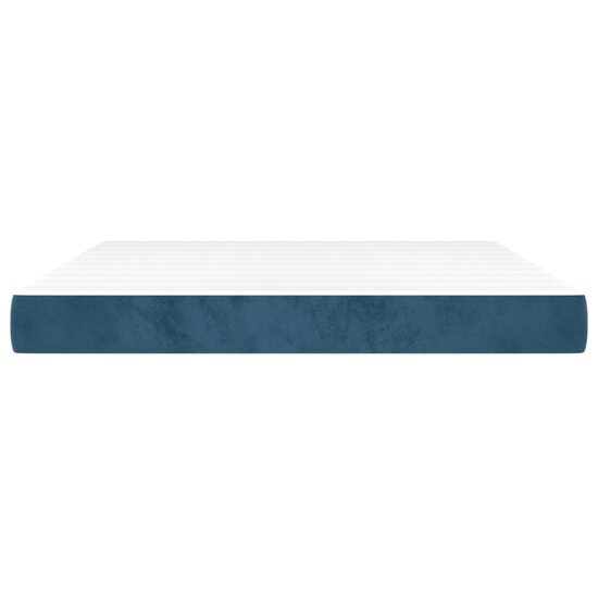 Pocketveringmatras 160X200X20 Cm Fluweel Donkerblauw 160 x 200 cm