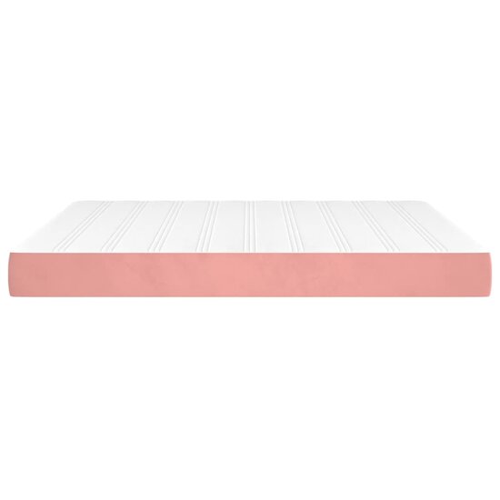 Pocketveringmatras 160X200X20 Cm Fluweel Roze 160 x 200 cm