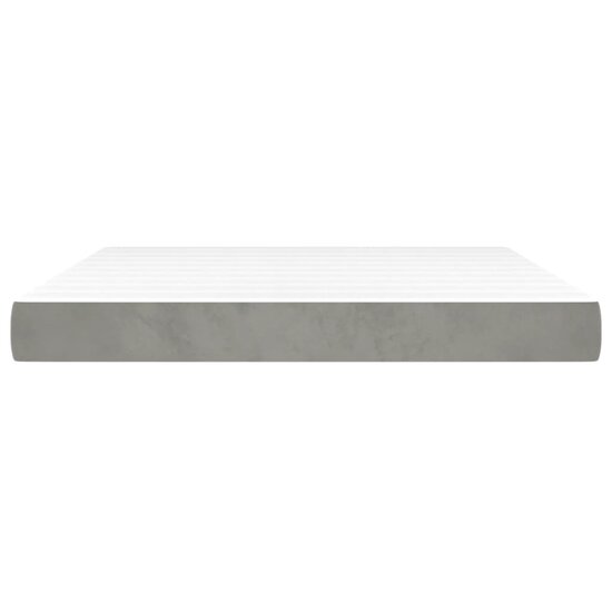 Pocketveringmatras 180x200x20 cm fluweel lichtgrijs