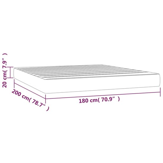 Pocketveringmatras 180x200x20 cm fluweel lichtgrijs