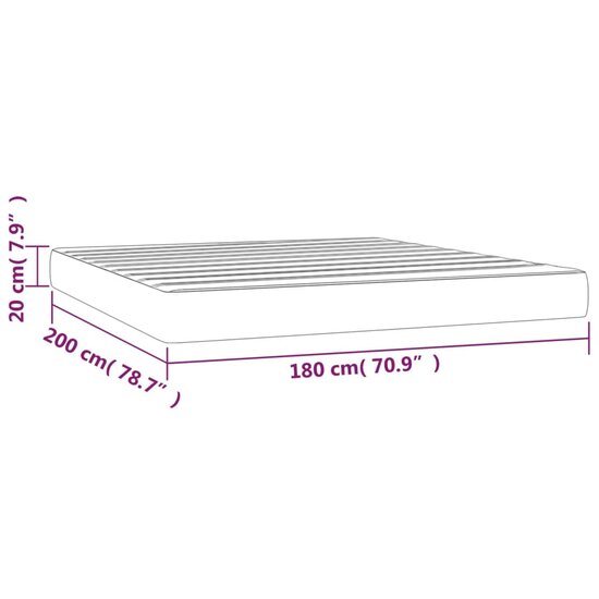 Pocketveringmatras 180x200x20 cm fluweel donkergrijs