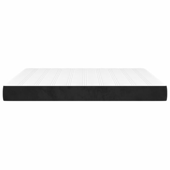 Pocketveringmatras 180X200X20 Cm Fluweel Zwart 180 x 200 cm