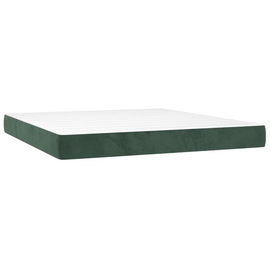 Pocketveringmatras 180X200X20 Cm Fluweel Donkergroen 180 x 200 cm